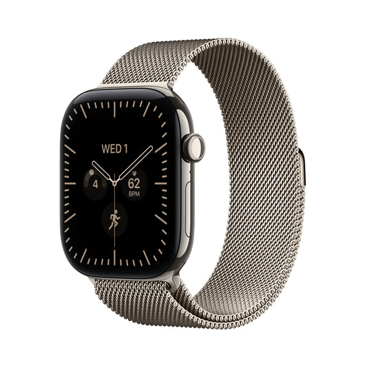Apple Watch Series 12 GPS + Cellular 46mm Natural Titanium Case with Natural Milanese Loop - M/L
