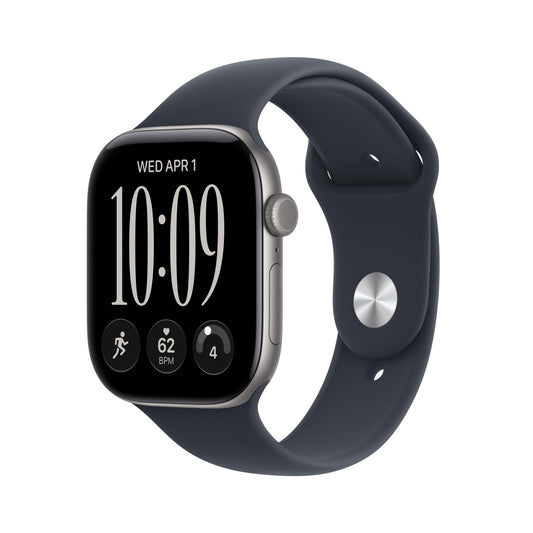 Apple Watch Series 12 GPS + Cellular 46mm Space Grey Aluminium Case with Navy Blue Sport Band - M/L