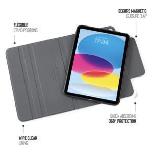 Pipetto כיסוי Folio אוריגמי מסתובב ל- (2022) iPad 10.9 בצבע שחור