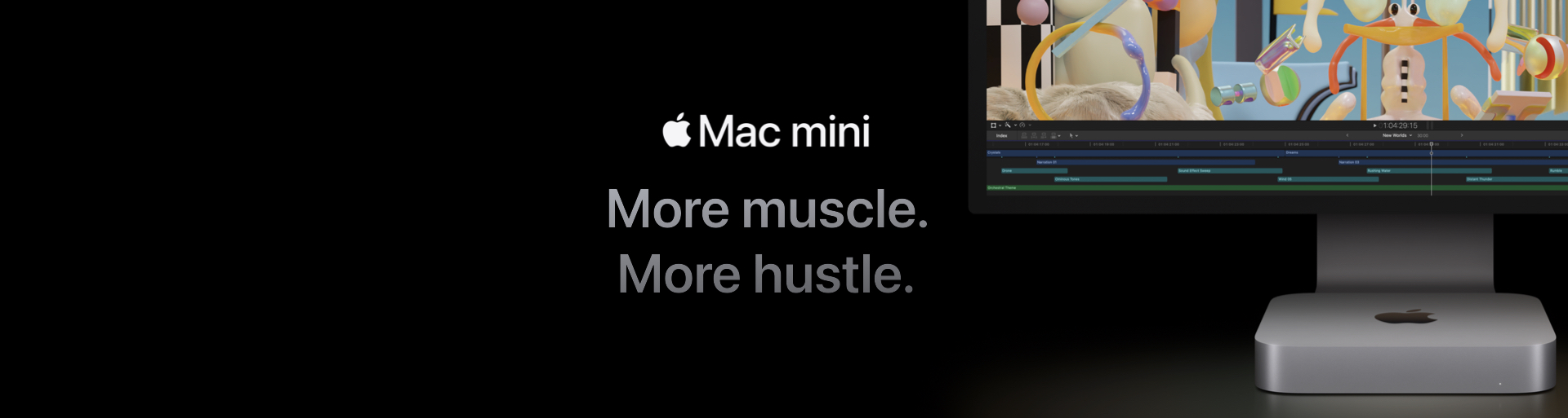 Mac mini. More muscle. More hustle.