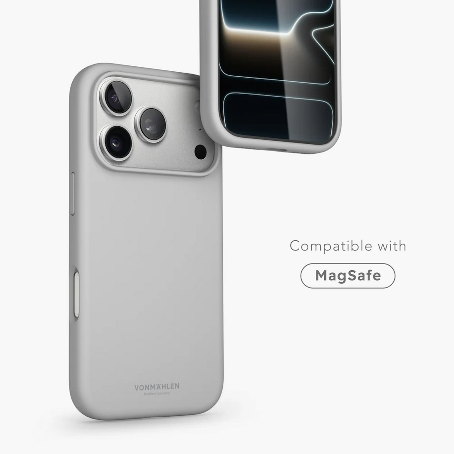VONMAHLEN Soft Silicone Case iPhone 17 Pro Max - Light Gray