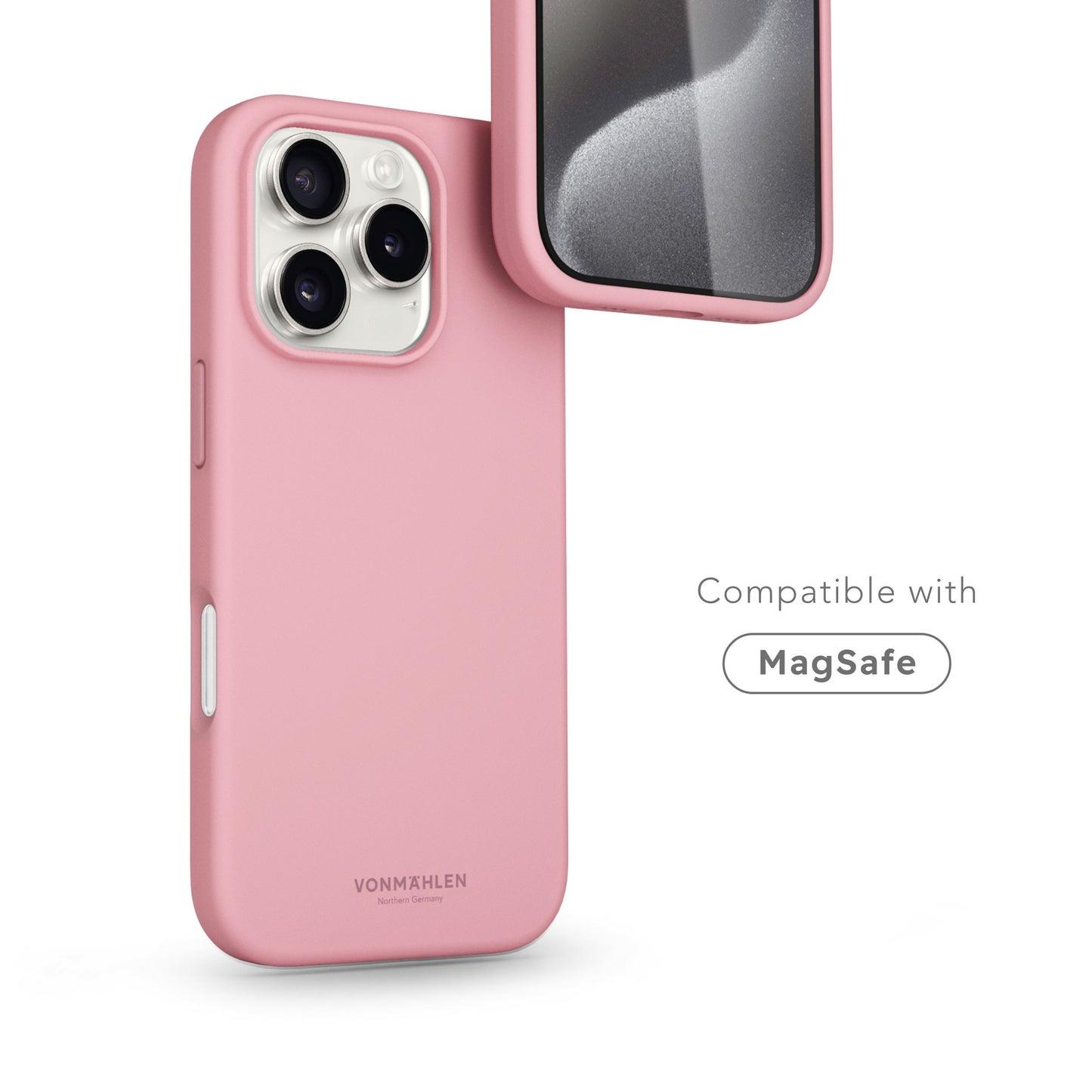VONMAHLEN Soft Silicone Case-iPhone 16 P-Max-Cherry Blossom