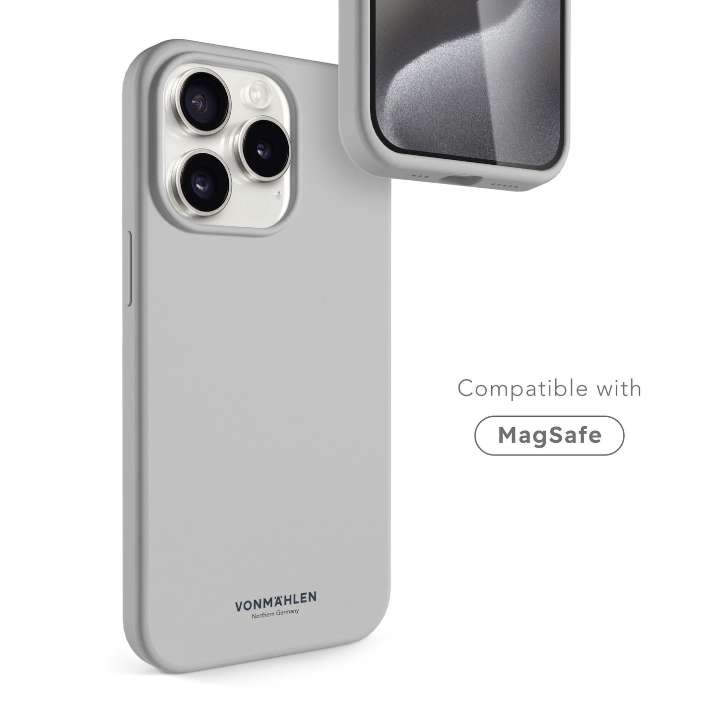 VONMAHLEN Eco Silicone Case - iPhone 15 Pro Max - Light Gra