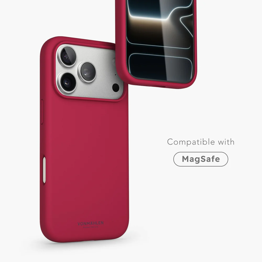 VONMAHLEN Soft Silicone Case iPhone 17 Pro Max - Dark Red
