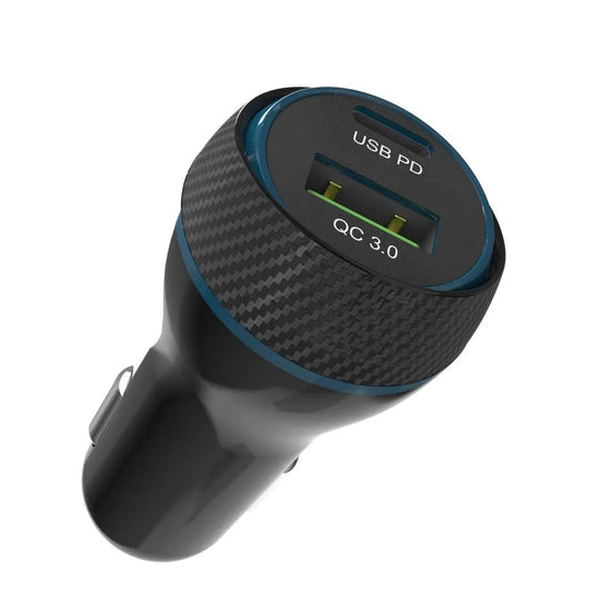 Omnia C1+ 45W Car Charger - USB-C 27W+USB-A 18W - Black