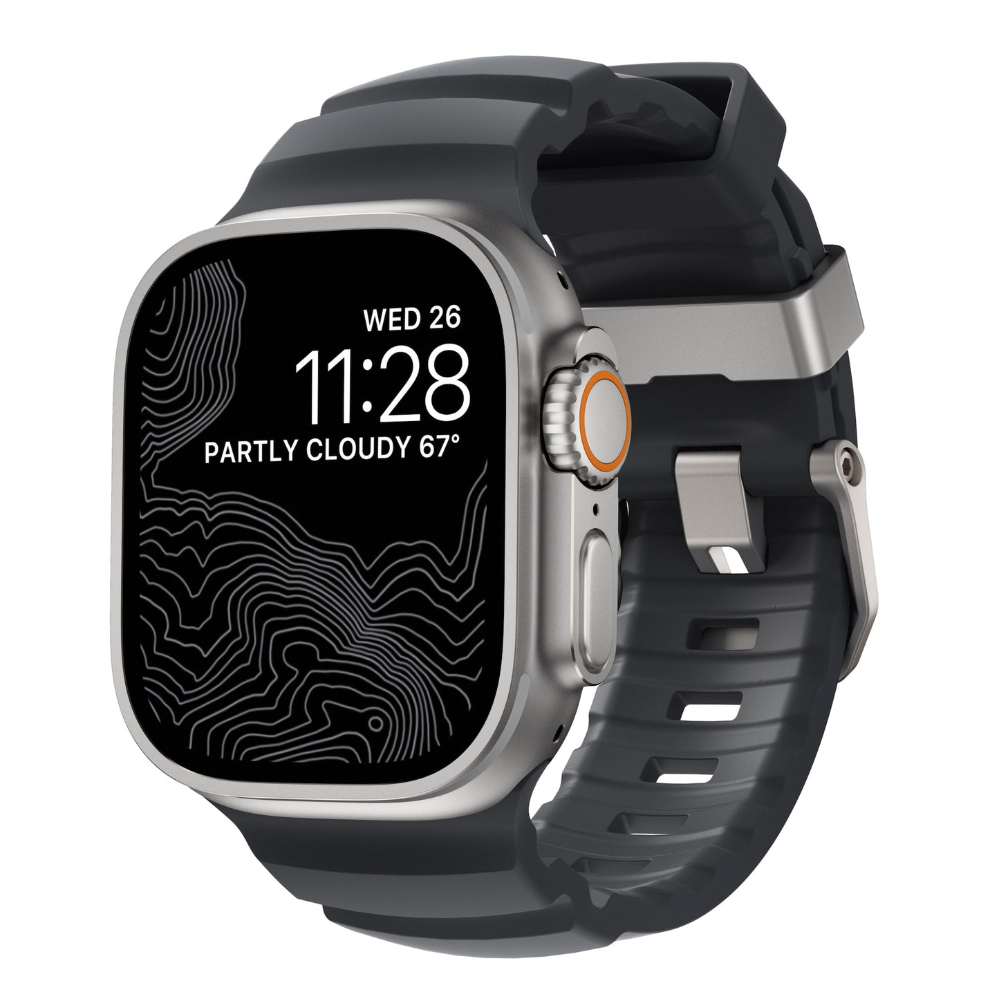 NOMAD Rocky Point Band 45mm | Storm Black|Natural Hardware