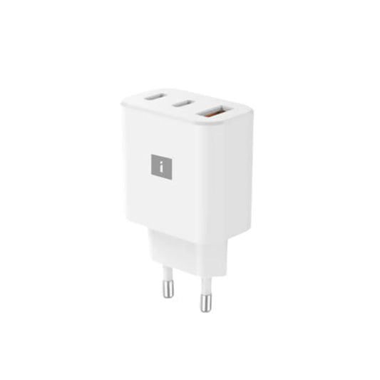 iConic 30W Three Port USB-C x2 + USB-A Wall Charger - white
