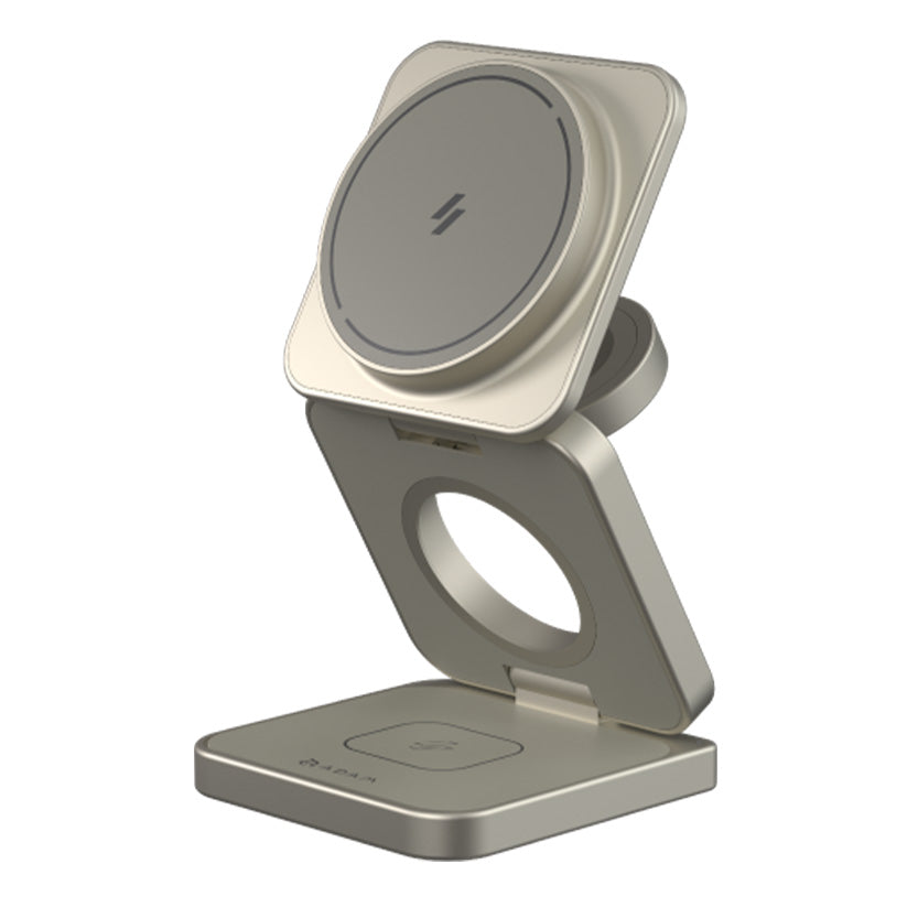 Adam Elements Mag 3 Ultra Qi2 Wireless Charger 3in1 - Titanium