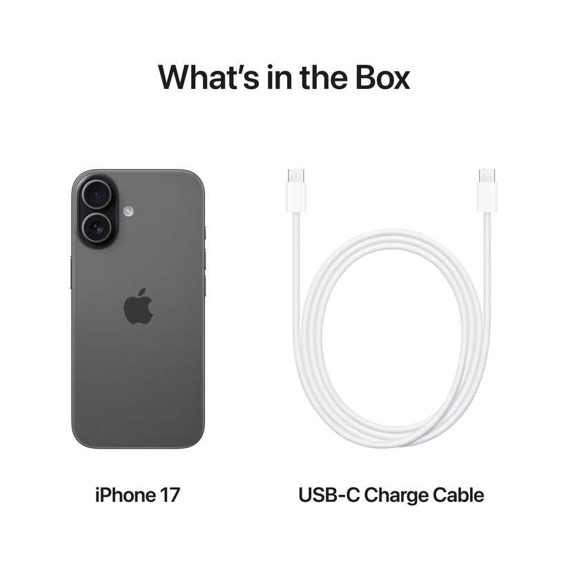 What’s in the Box. iPhone 17. USB-C Charge Cable.