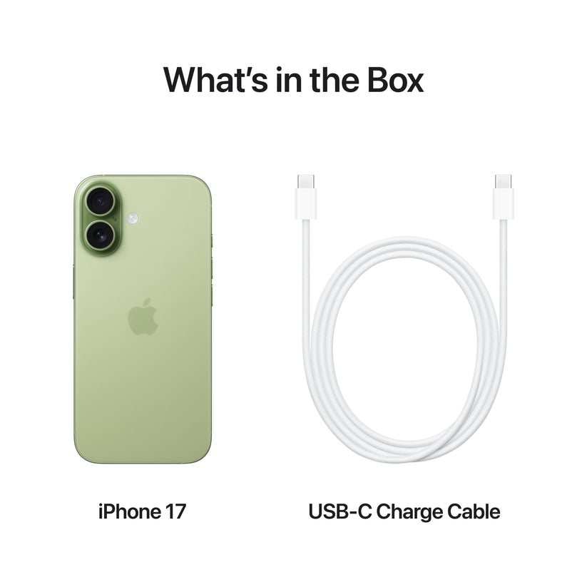 What’s in the Box. iPhone 17. USB-C Charge Cable.