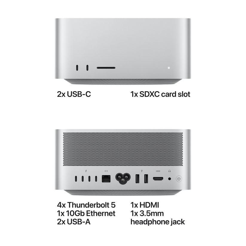 Mac Studio: Apple M5 Max chip with 18-core CPU and 32-core GPU, 512GB SSD