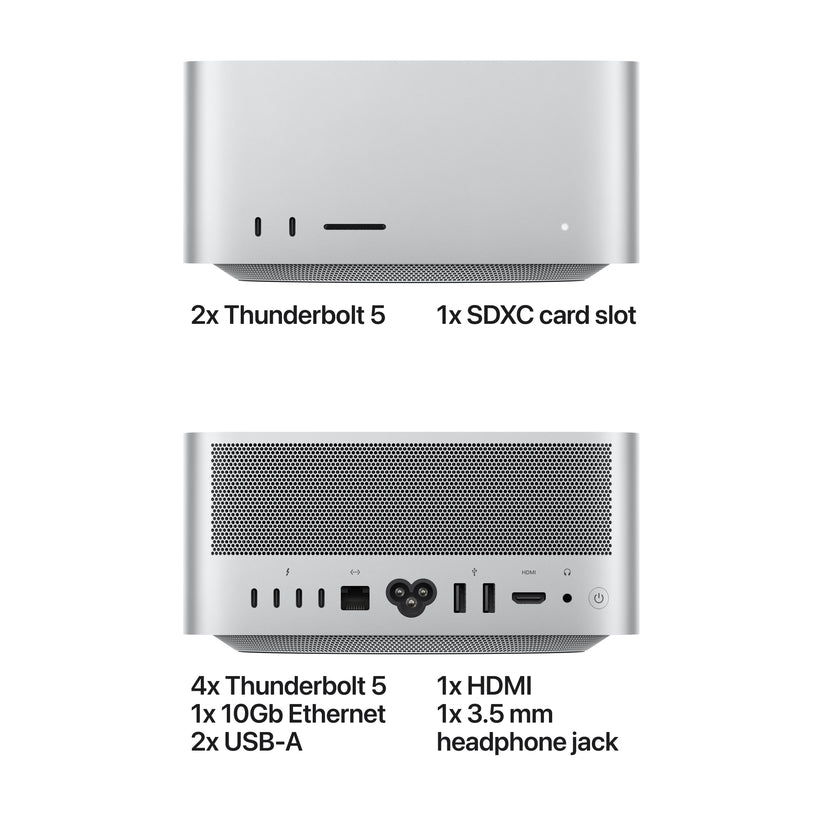 Mac Studio: Apple M5 Ultra chip with 30-core CPU and 64-core GPU, 1TB SSD
