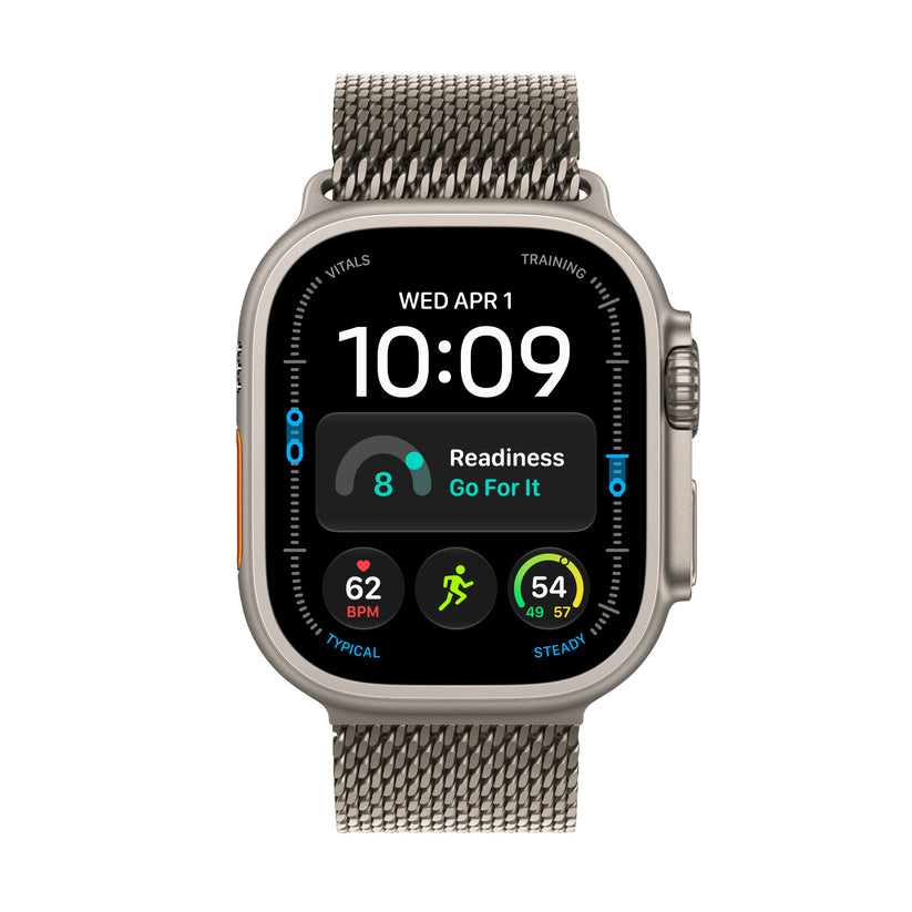 Apple Watch Ultra 4 GPS + Cellular 49mm Natural Titanium Case with Natural Titanium Milanese Loop - M