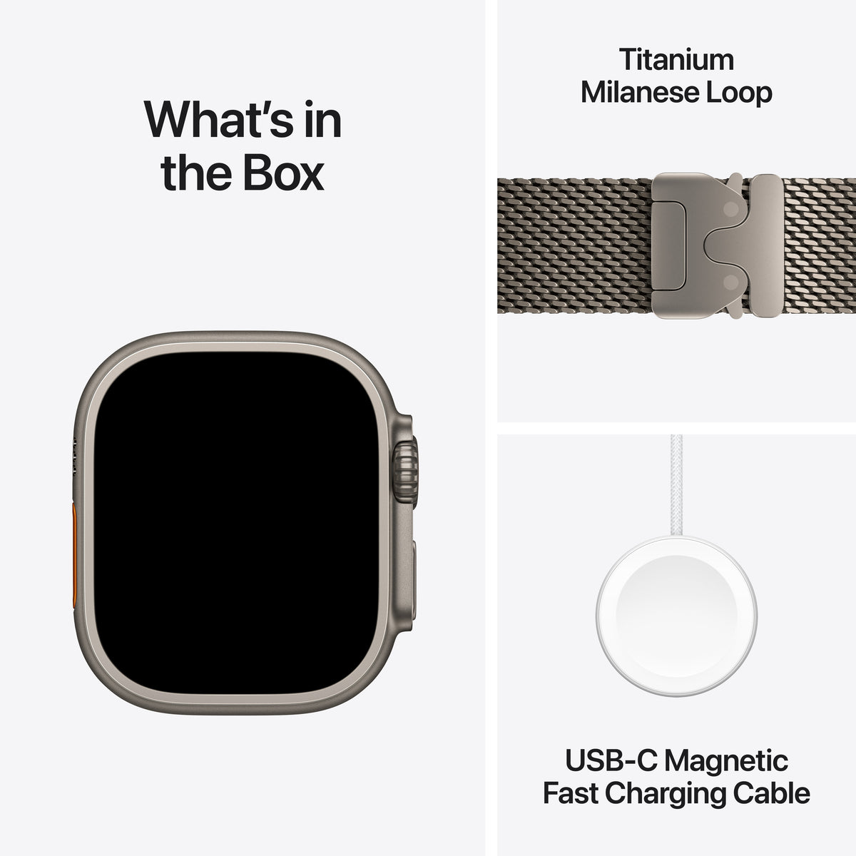 Apple Watch Ultra 4 GPS + Cellular 49mm Natural Titanium Case with Natural Titanium Milanese Loop - M