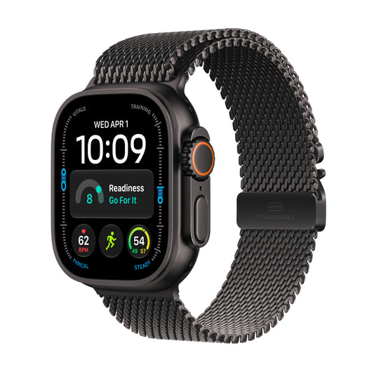 Apple Watch Ultra 4 GPS + Cellular 49mm Black Titanium Case with Black Titanium Milanese Loop - S