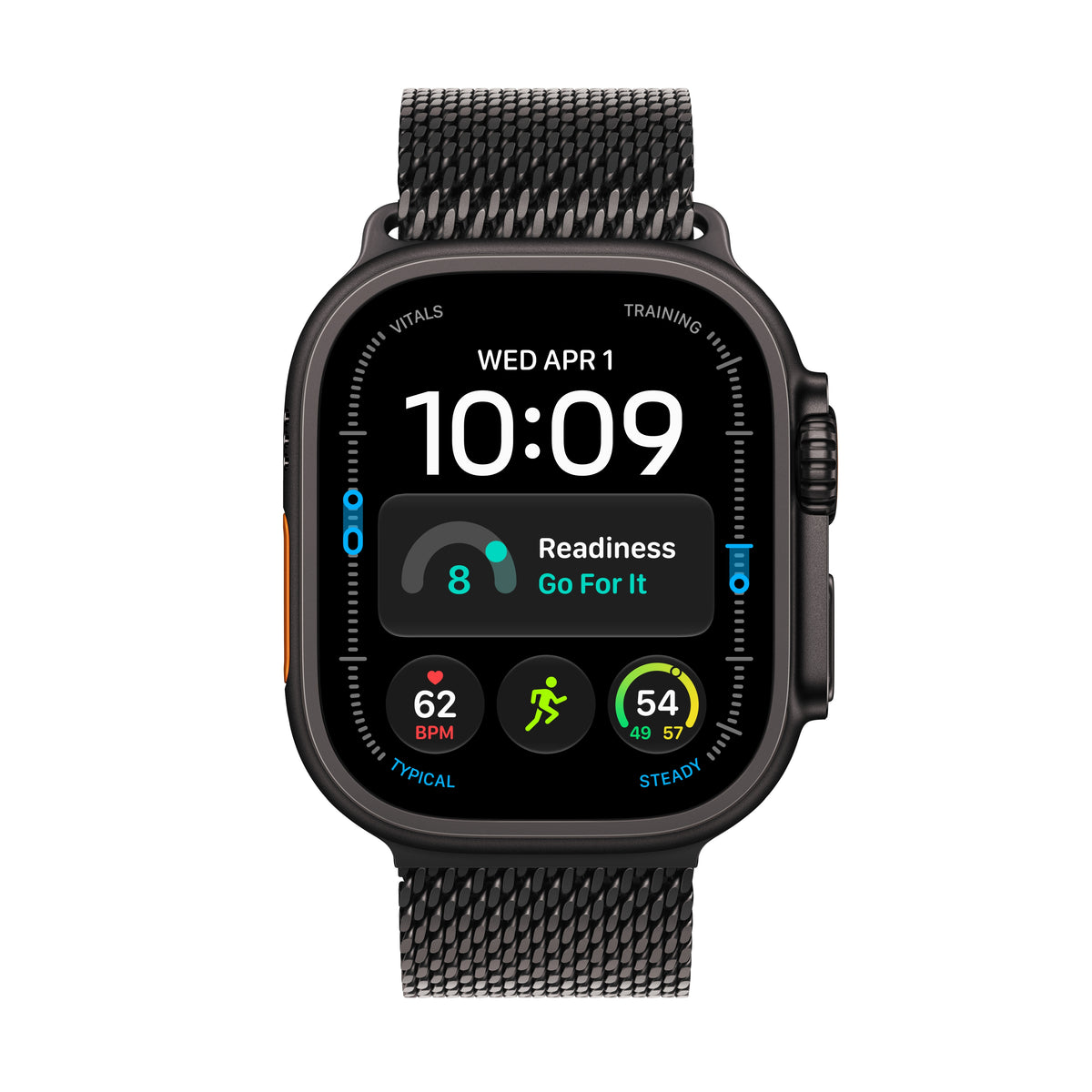 Apple Watch Ultra 4 GPS + Cellular 49mm Black Titanium Case with Black Titanium Milanese Loop - L