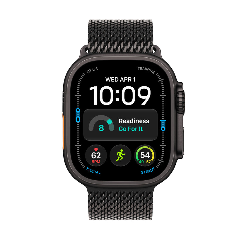 Apple Watch Ultra 4 GPS + Cellular 49mm Black Titanium Case with Black Titanium Milanese Loop - L