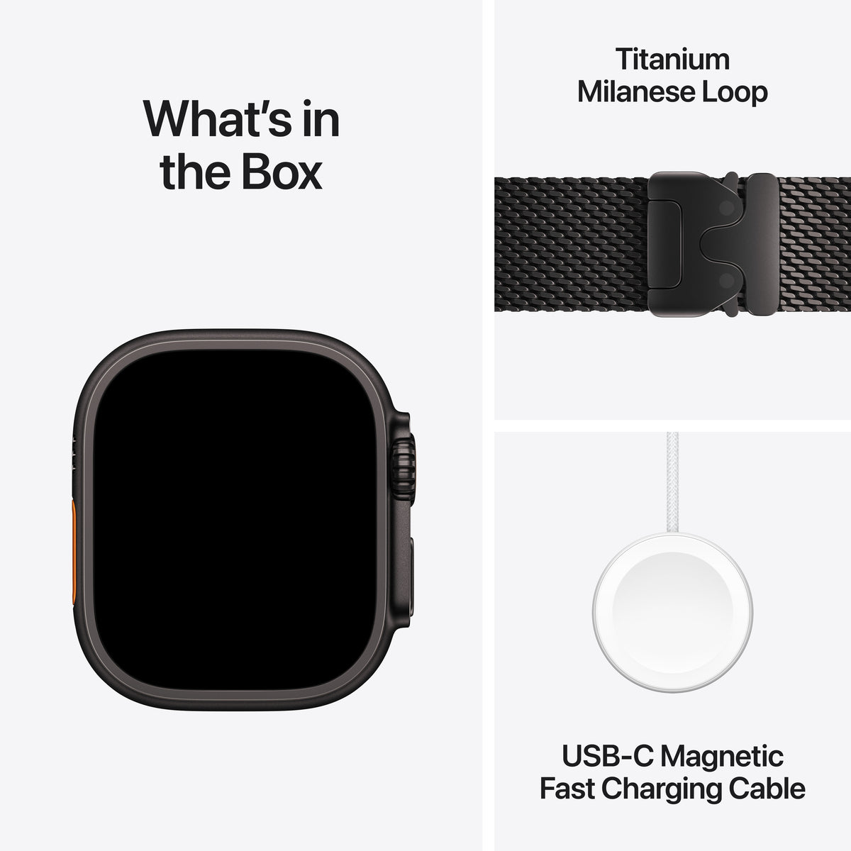 Apple Watch Ultra 4 GPS + Cellular 49mm Black Titanium Case with Black Titanium Milanese Loop - L