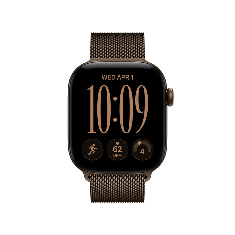 Apple Watch Series 12 GPS + Cellular 42mm Dark Bronze Aluminium Case with Dark Bronze Milanese Loop