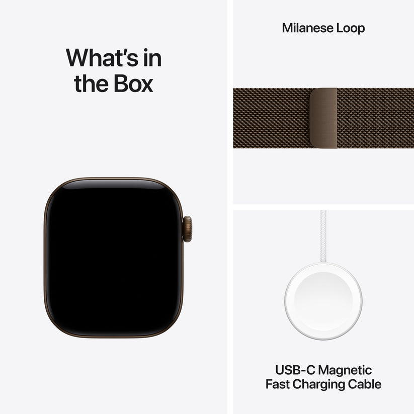 Apple Watch Series 12 GPS + Cellular 42mm Dark Bronze Aluminium Case with Dark Bronze Milanese Loop