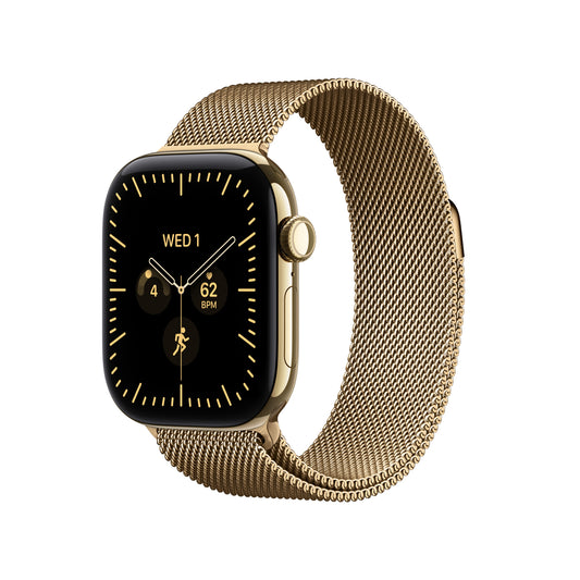 Apple Watch Series 12 GPS + Cellular 42mm Radiant Gold Titanium Case with Radiant Gold Milanese Loop
