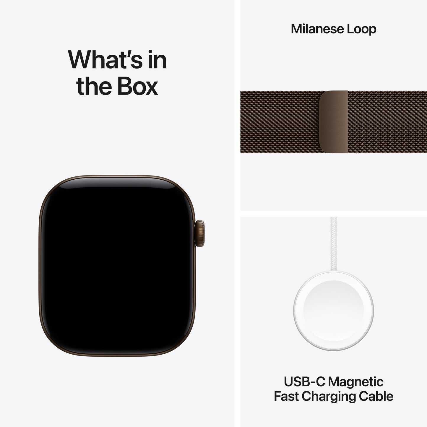 Apple Watch Series 12 GPS 46mm Dark Bronze Aluminium Case with Dark Bronze Milanese Loop - S/M