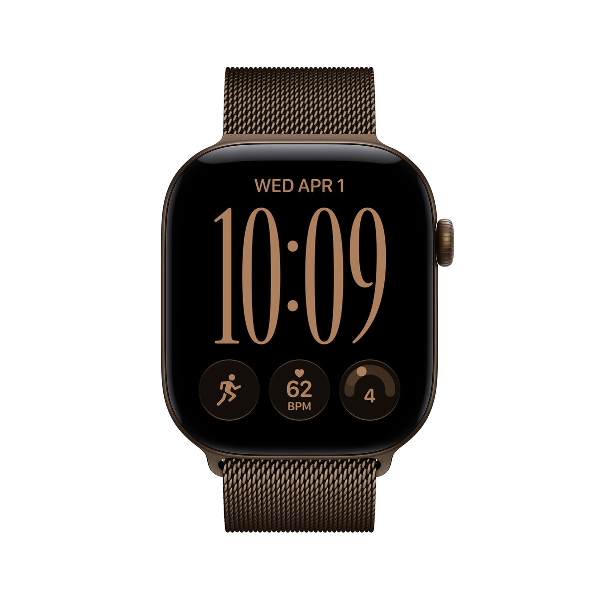 Apple Watch Series 12 GPS + Cellular 46mm Dark Bronze Aluminium Case with Dark Bronze Milanese Loop - S/M