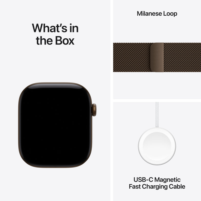 Apple Watch Series 12 GPS + Cellular 46mm Dark Bronze Aluminium Case with Dark Bronze Milanese Loop - S/M