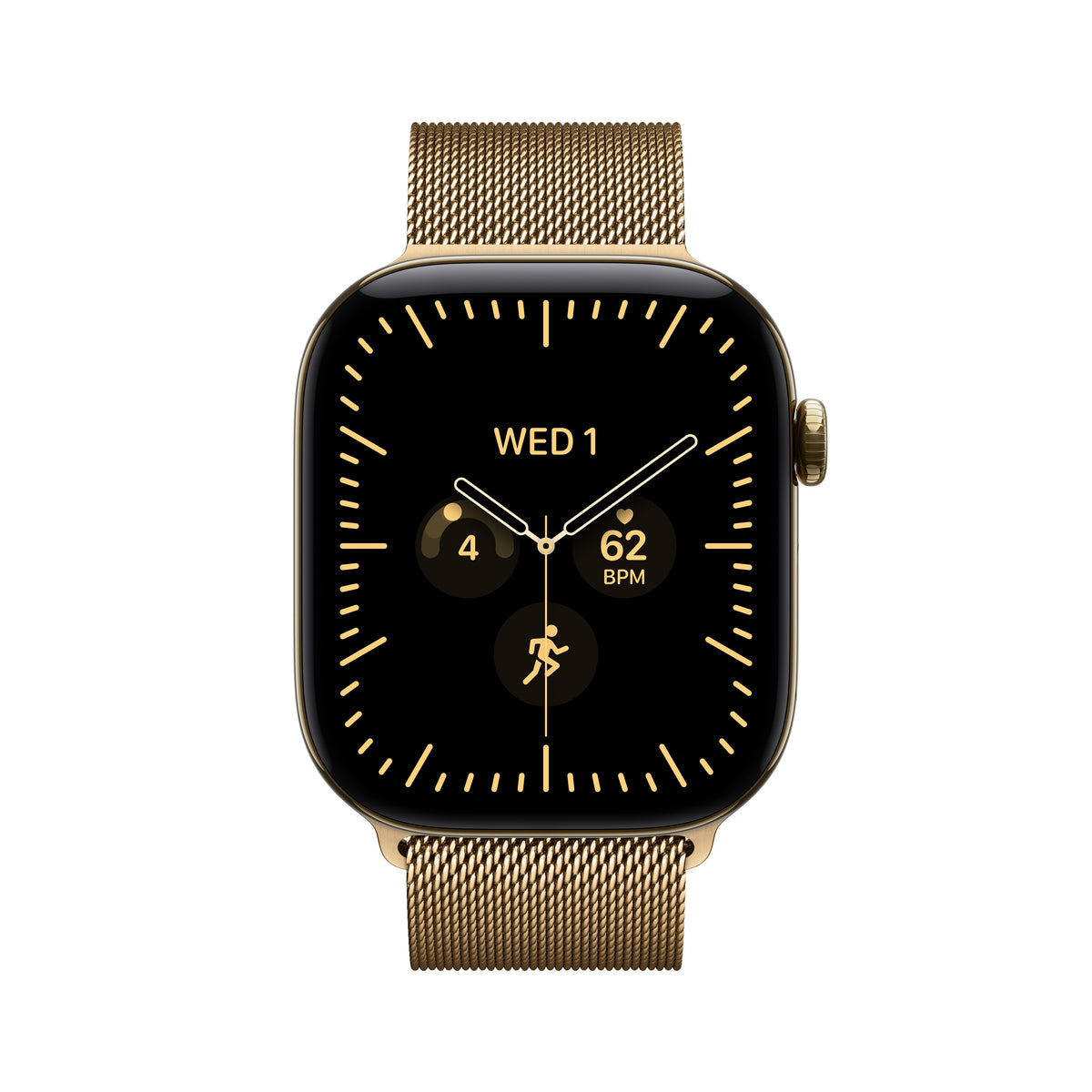 Apple Watch Series 12 GPS + Cellular 46mm Radiant Gold Titanium Case with Radiant Gold Milanese Loop - S/M