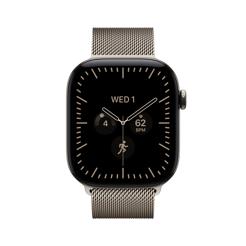 Apple Watch Series 12 GPS + Cellular 46mm Natural Titanium Case with Natural Milanese Loop - M/L