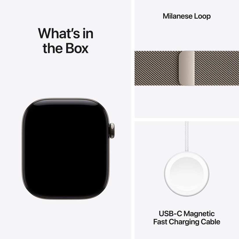 Apple Watch Series 12 GPS + Cellular 46mm Natural Titanium Case with Natural Milanese Loop - S/M