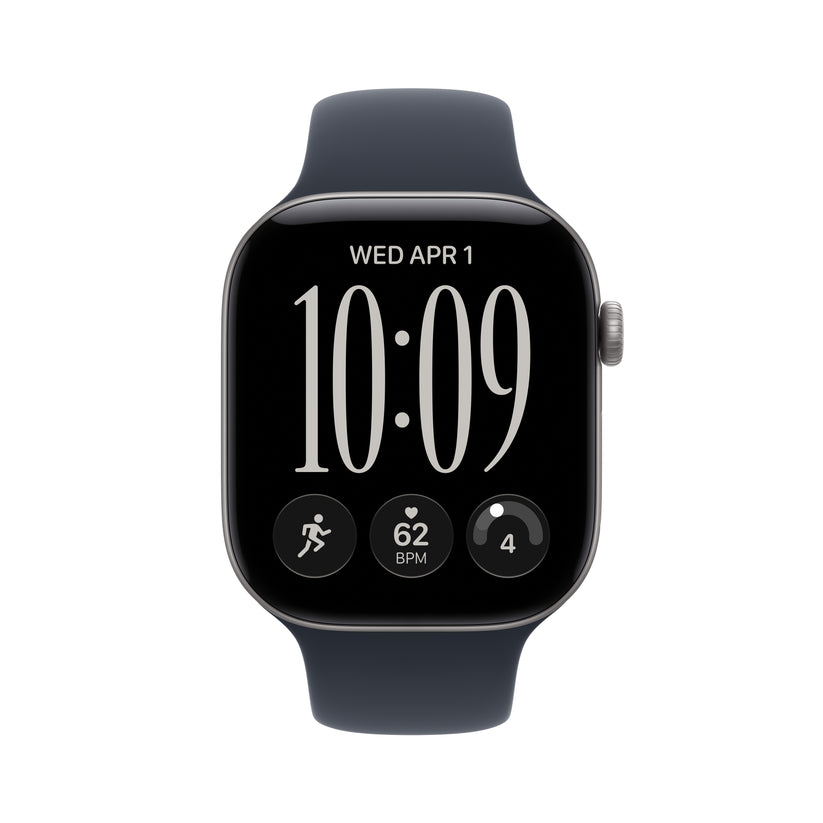 Apple Watch Series 12 GPS + Cellular 46mm Space Grey Aluminium Case with Navy Blue Sport Band - S/M