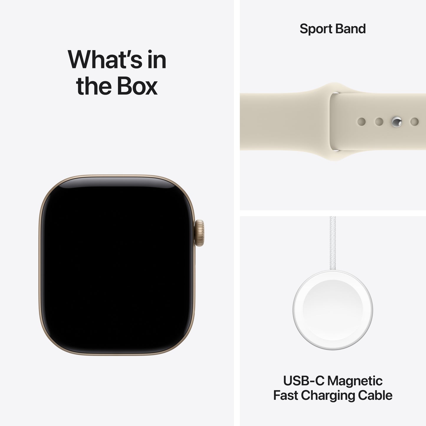 Apple Watch Series 12 GPS + Cellular 46mm Light Gold Aluminium Case with Sand Sport Band - S/M