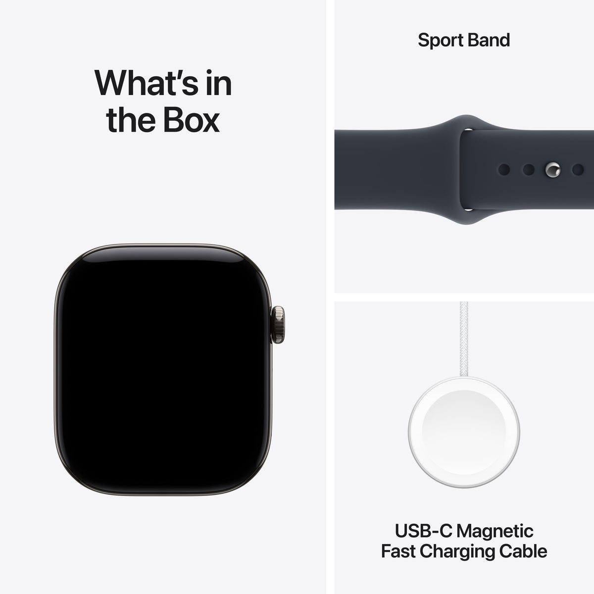 Apple Watch Series 12 GPS + Cellular 46mm Natural Titanium Case with Navy Blue Sport Band - M/L
