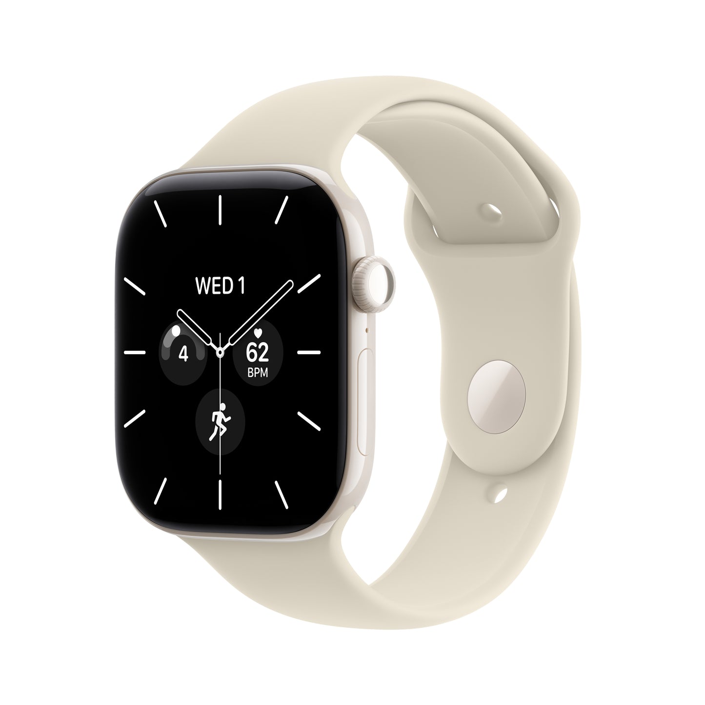 Apple Watch Series 12 GPS + Cellular 46mm Pearl White Ceramic Case with Sand Sport Band - S/M