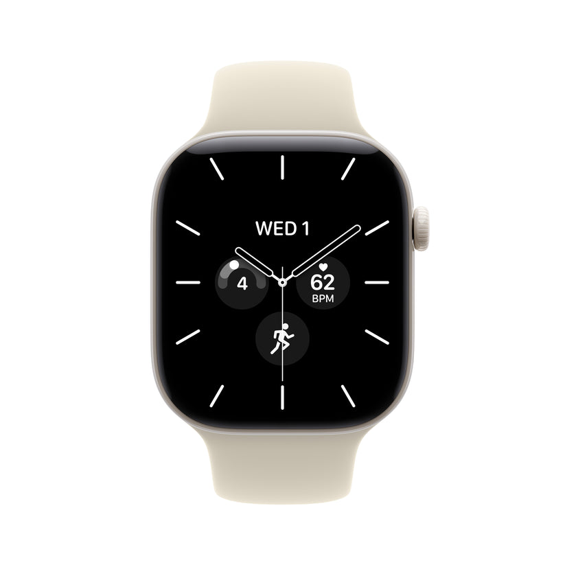 Apple Watch Series 12 GPS + Cellular 46mm Pearl White Ceramic Case with Sand Sport Band - S/M