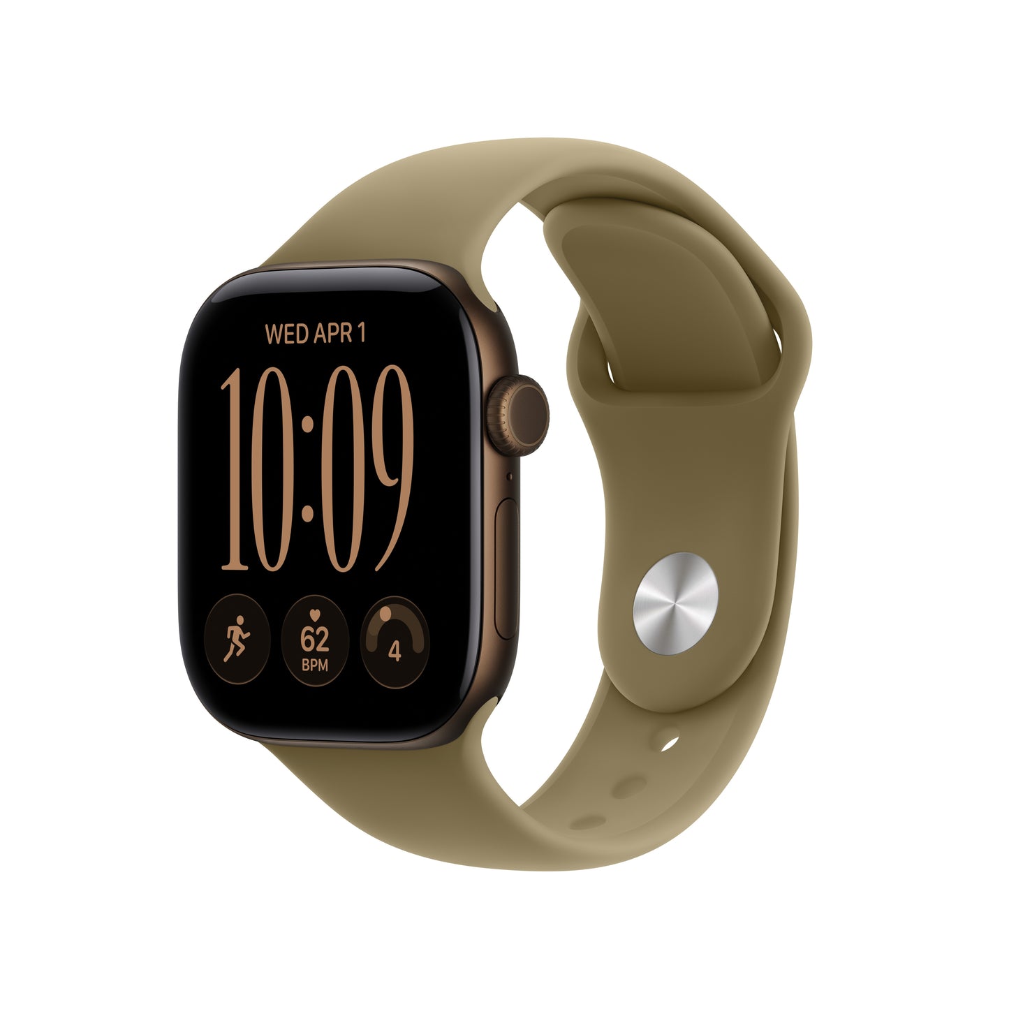 Apple Watch Series 12 GPS 42mm Dark Bronze Aluminium Case with Olive Sport Band - S/M