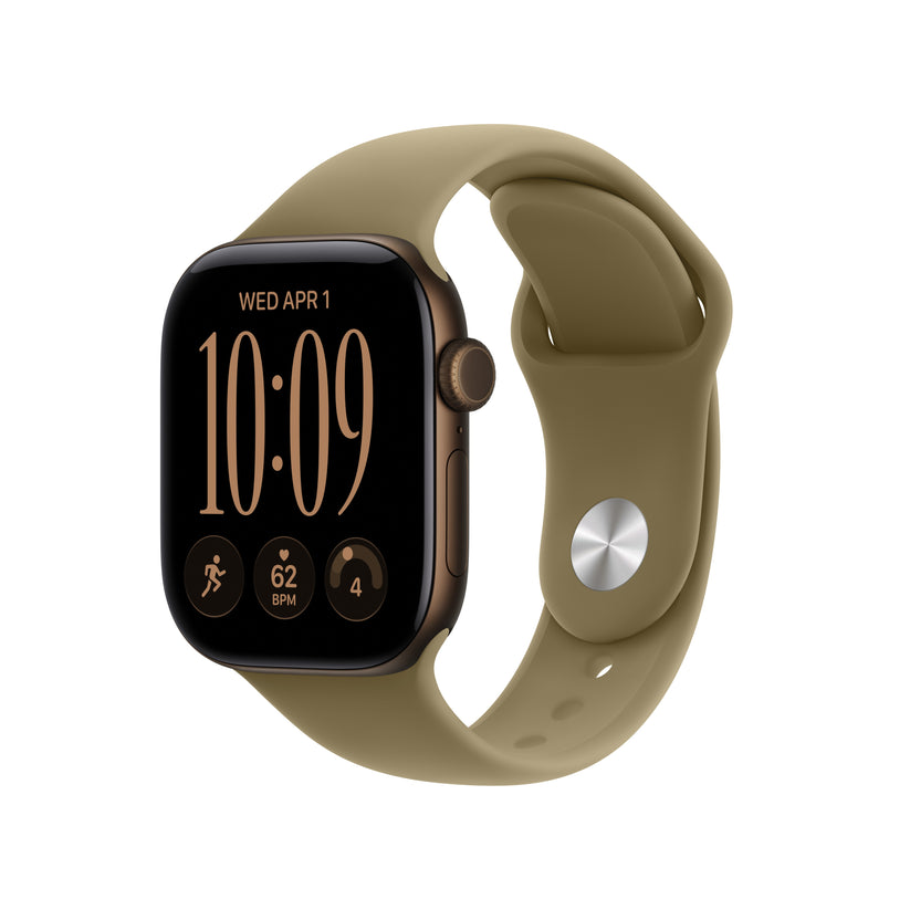 Apple Watch Series 12 GPS 42mm Dark Bronze Aluminium Case with Olive Sport Band - M/L