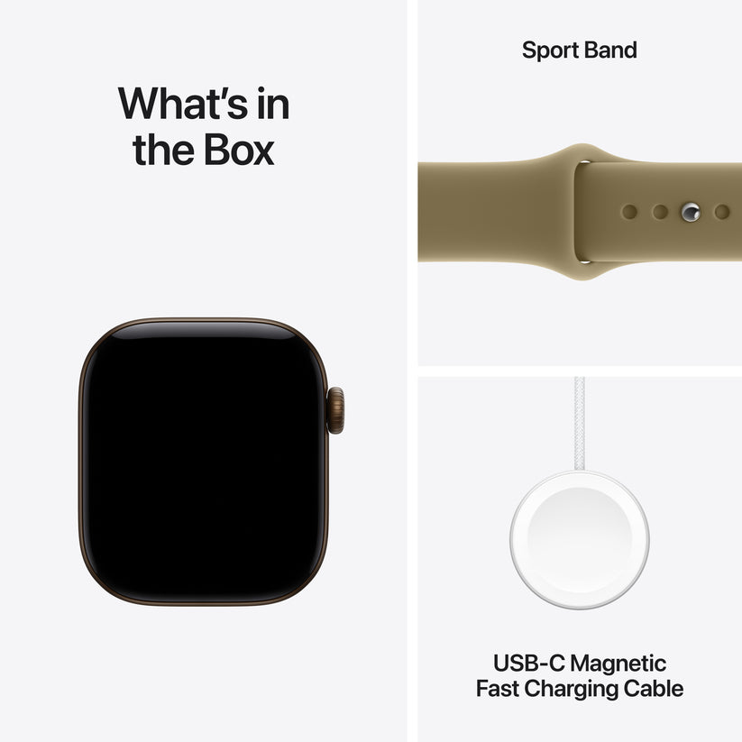 Apple Watch Series 12 GPS 42mm Dark Bronze Aluminium Case with Olive Sport Band - S/M