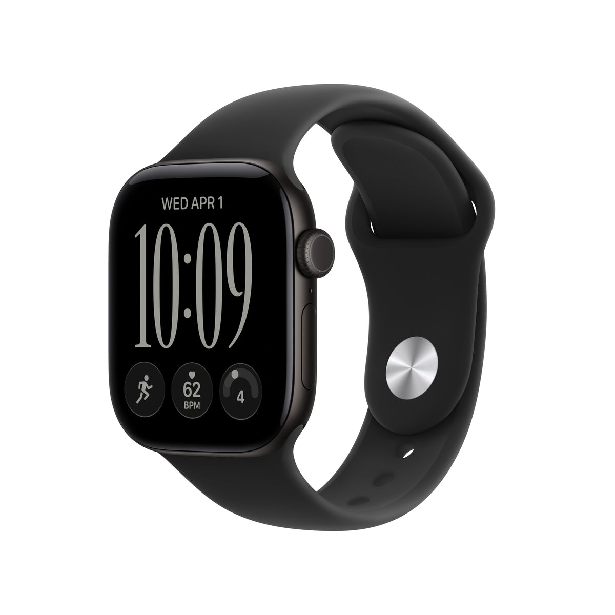 Apple Watch Series 12 GPS 42mm Black Aluminium Case with Black Sport Band - M/L