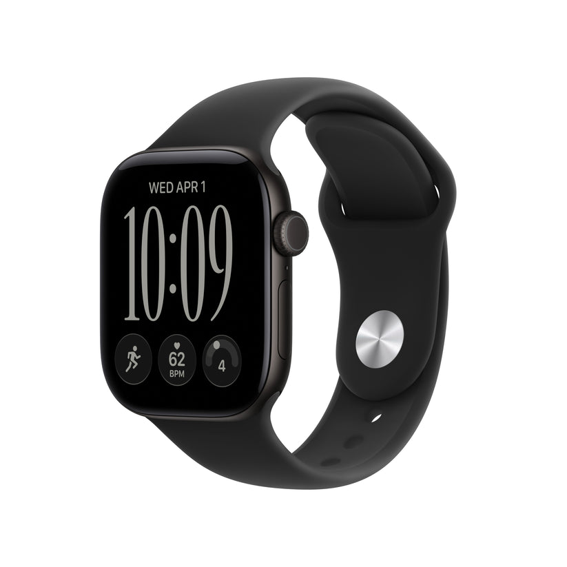 Apple Watch Series 12 GPS 42mm Black Aluminium Case with Black Sport Band - M/L