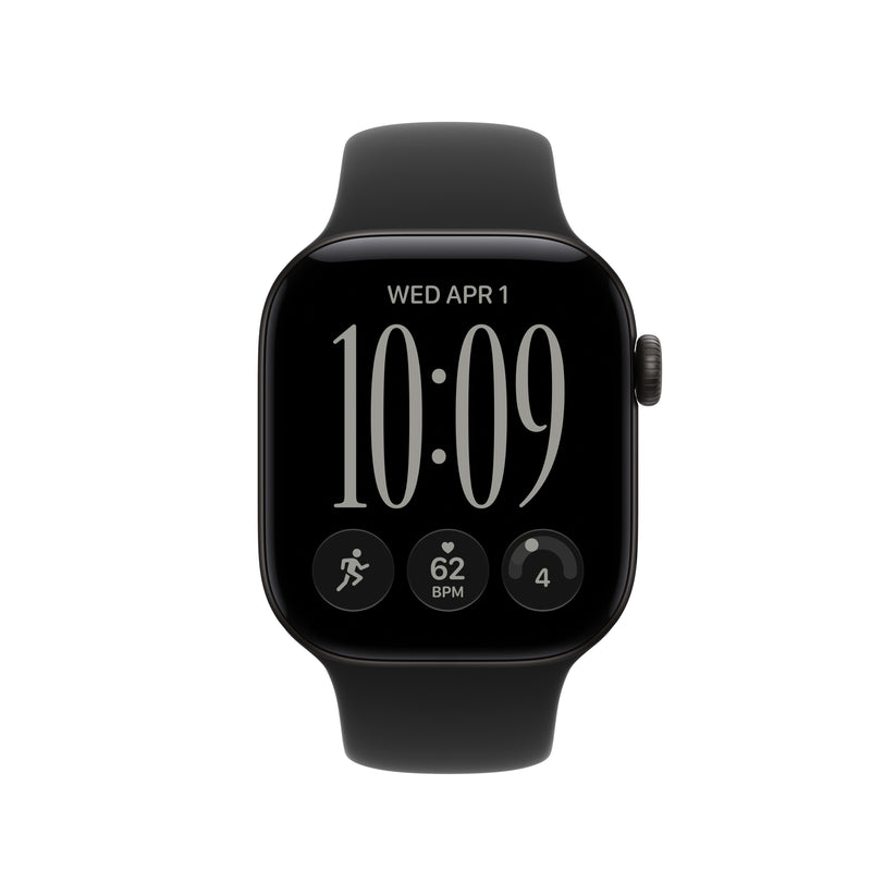 Apple Watch Series 12 GPS 42mm Black Aluminium Case with Black Sport Band - M/L