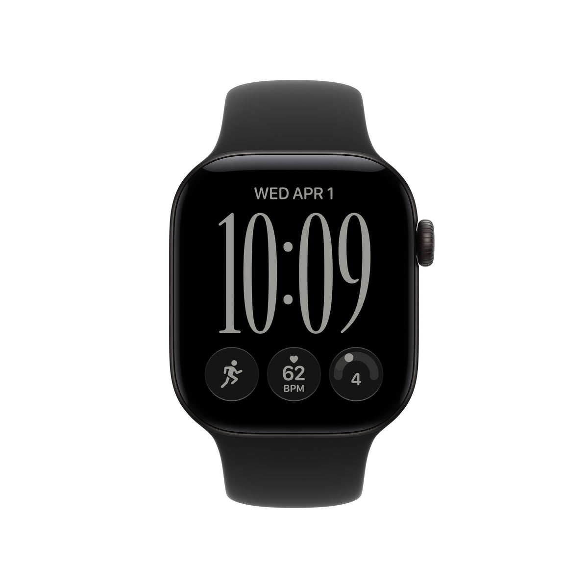 Apple Watch Series 12 GPS 42mm Black Aluminium Case with Black Sport Band - S/M