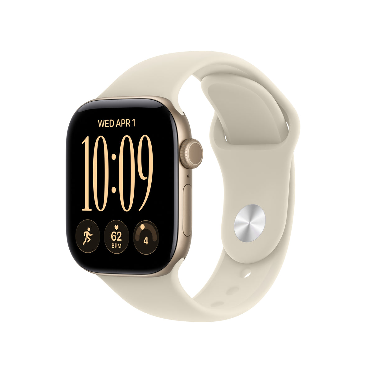 Apple Watch Series 12 GPS 42mm Light Gold Aluminium Case with Sand Sport Band - S/M