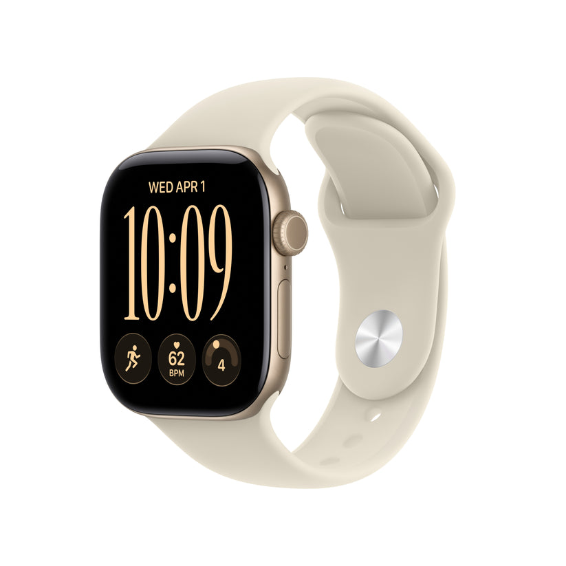 Apple Watch Series 12 GPS 42mm Light Gold Aluminium Case with Sand Sport Band - S/M