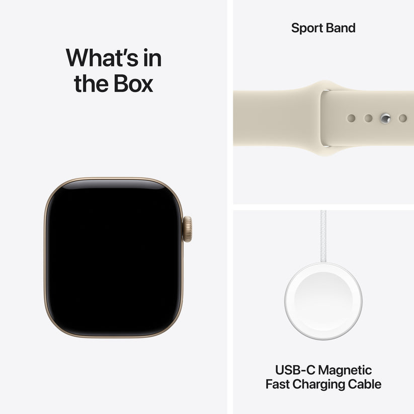 Apple Watch Series 12 GPS 42mm Light Gold Aluminium Case with Sand Sport Band - M/L
