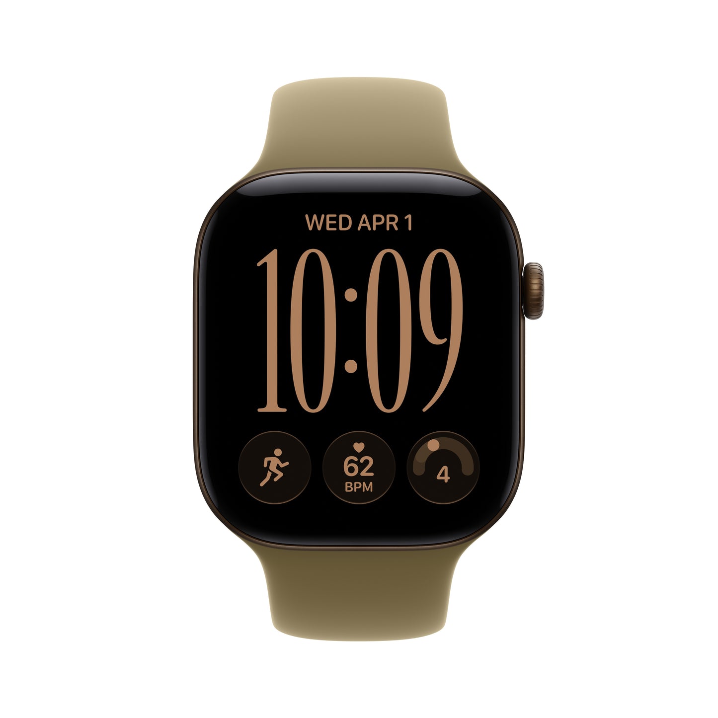 Apple Watch Series 12 GPS 46mm Dark Bronze Aluminium Case with Olive Sport Band - S/M