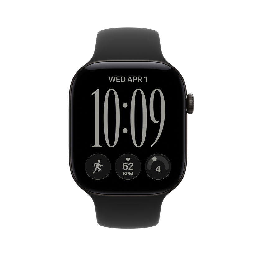 Apple Watch Series 12 GPS 46mm Black Aluminium Case with Black Sport Band - M/L