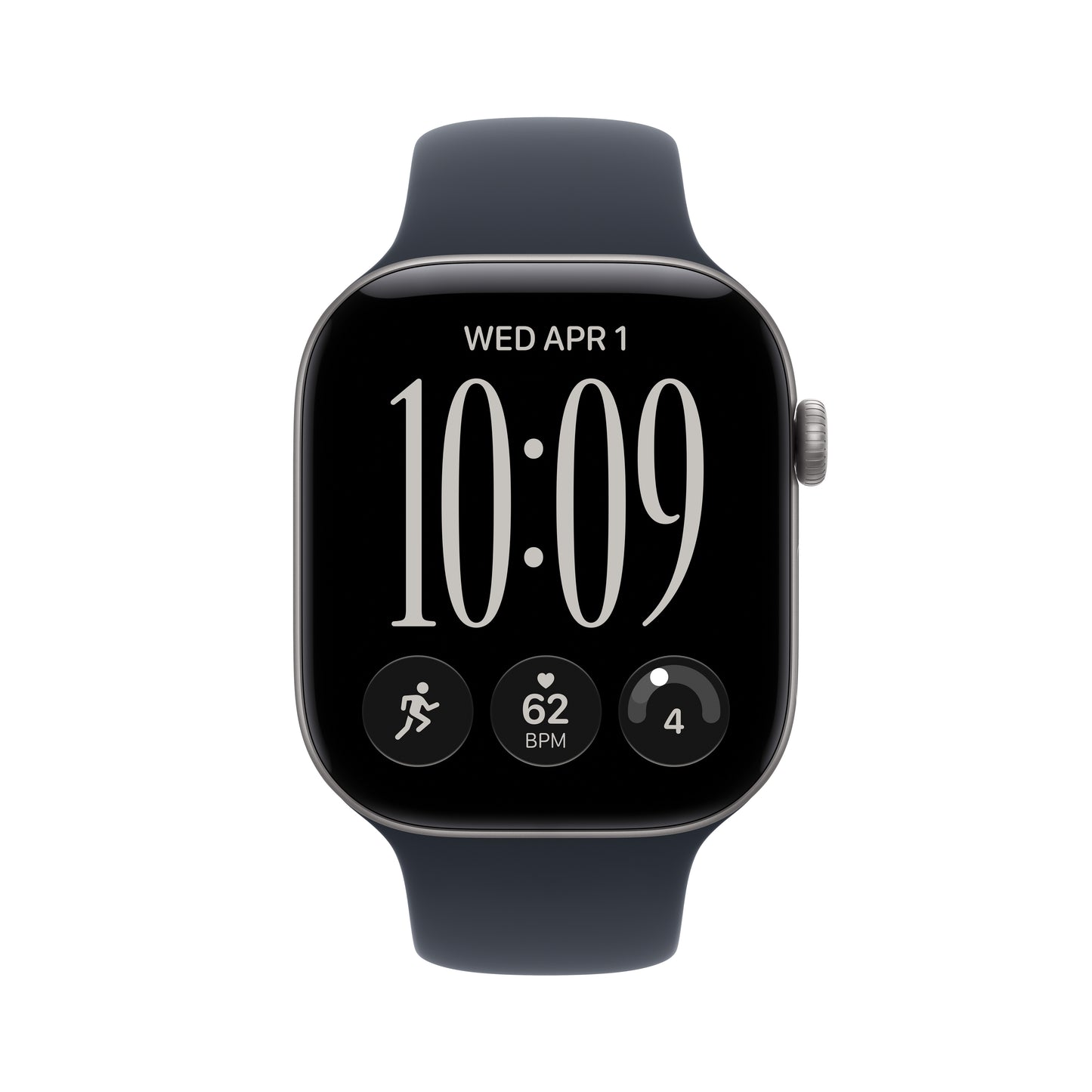 Apple Watch Series 12 GPS 46mm Space Grey Aluminium Case with Navy Blue Sport Band - M/L