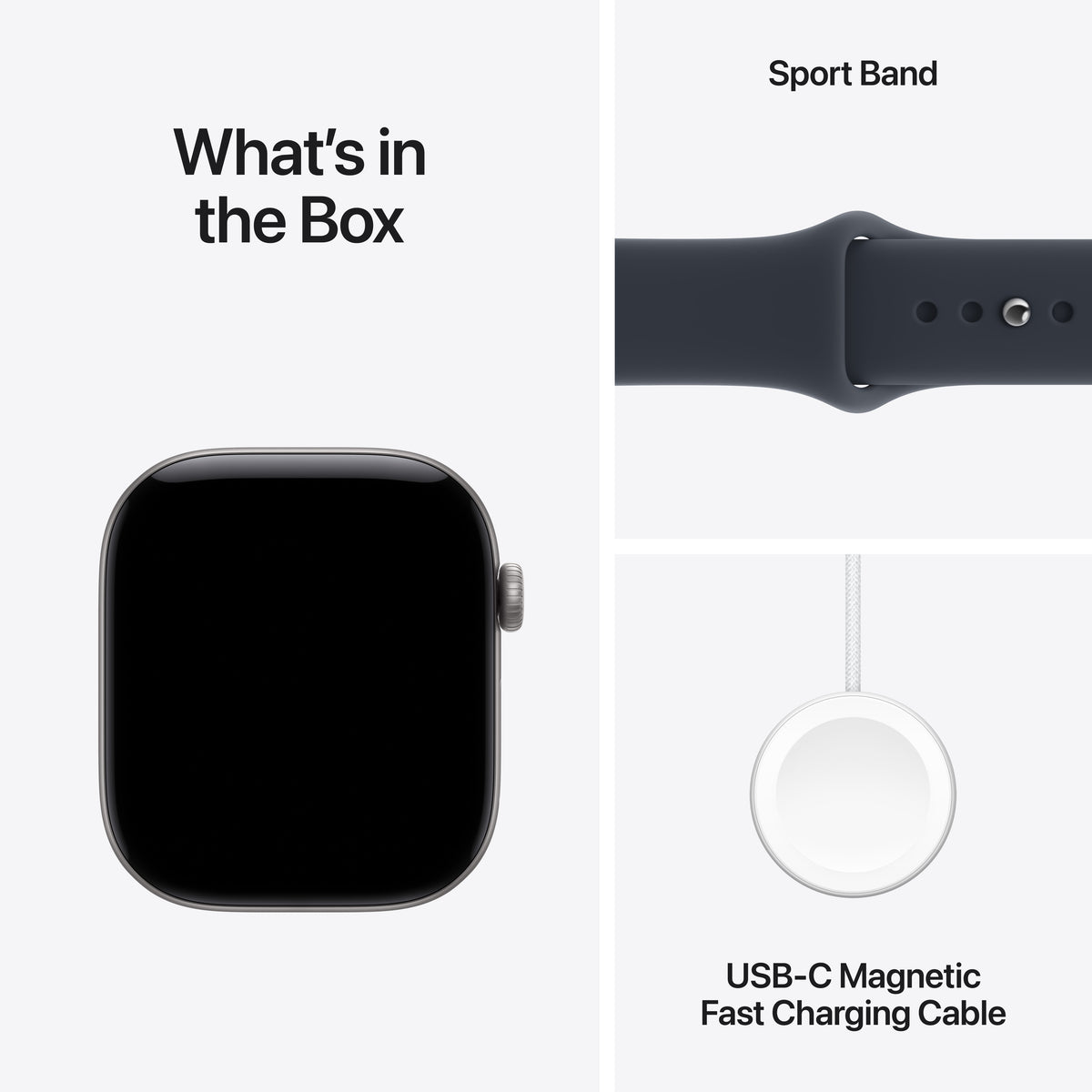 Apple Watch Series 12 GPS 46mm Space Grey Aluminium Case with Navy Blue Sport Band - S/M
